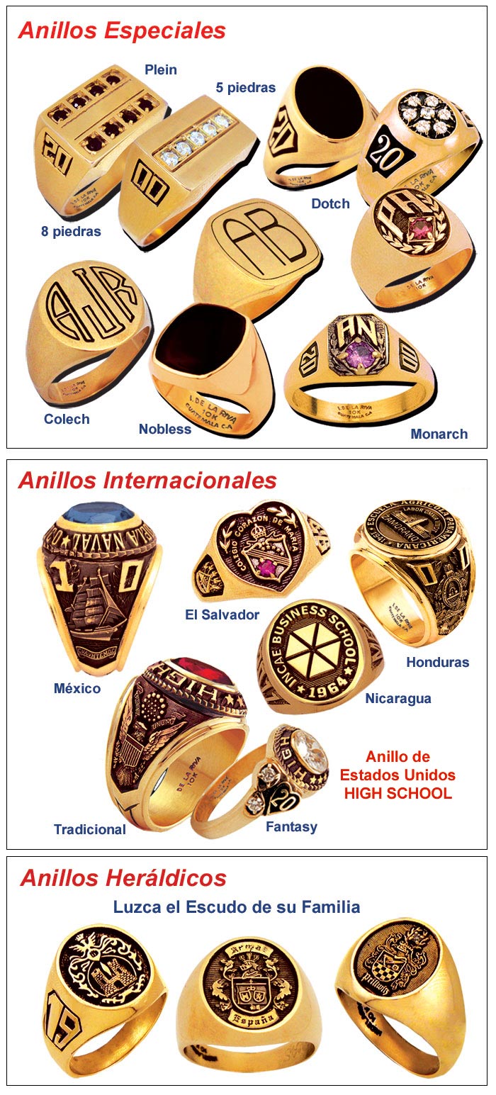 ANILLOS DE GRADUACION DE LA RIVA EL ORIGINAL ANILLO DE GRADUACION